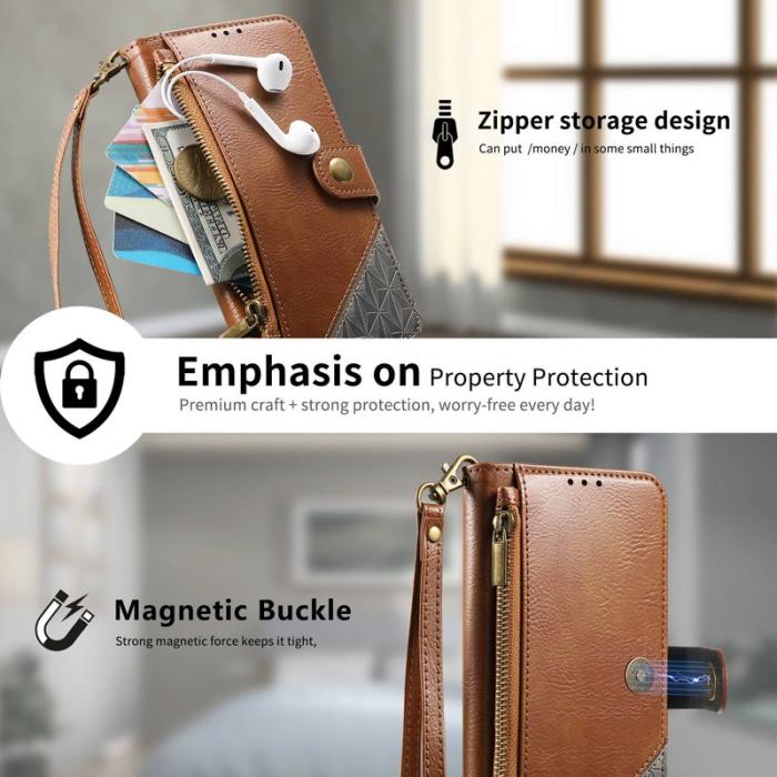 OEM - Mobilfodral för Samsung Galaxy S26 Plus TPU + Konstläder - Brun