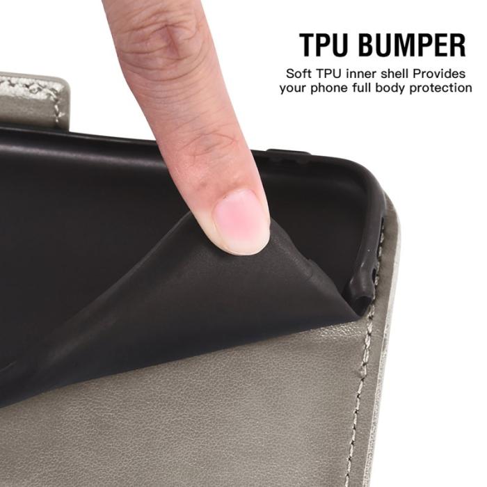 OEM - Plånboksfodral för Samsung Galaxy S26 Plus TPU + Konstläder - Grå