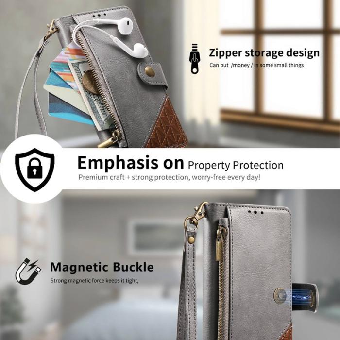 OEM - Mobilfodral för Samsung Galaxy S26 Plus TPU + Konstläder - Grå