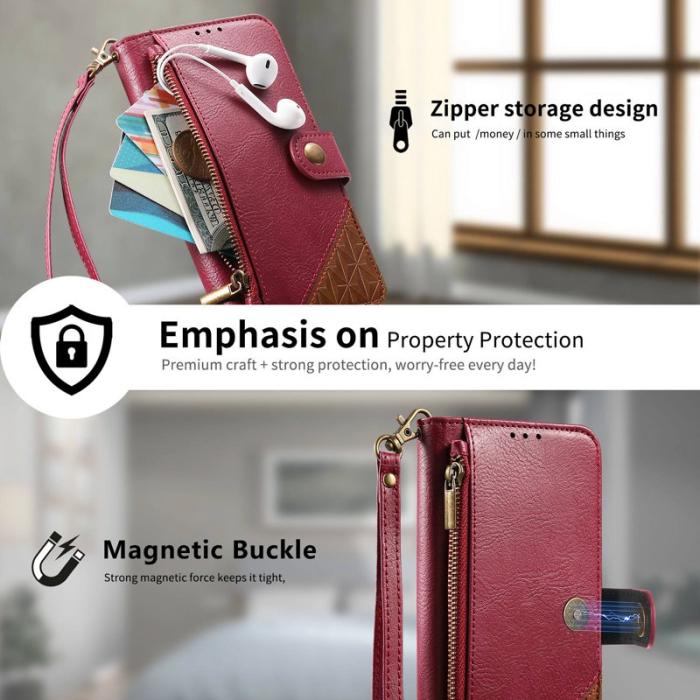 OEM - Mobilfodral för Samsung Galaxy S26 Plus TPU + Konstläder - Röd