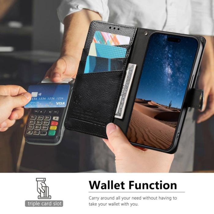 OEM - Mobilfodral för Samsung Galaxy S26 Plus TPU + Konstläder - Svart