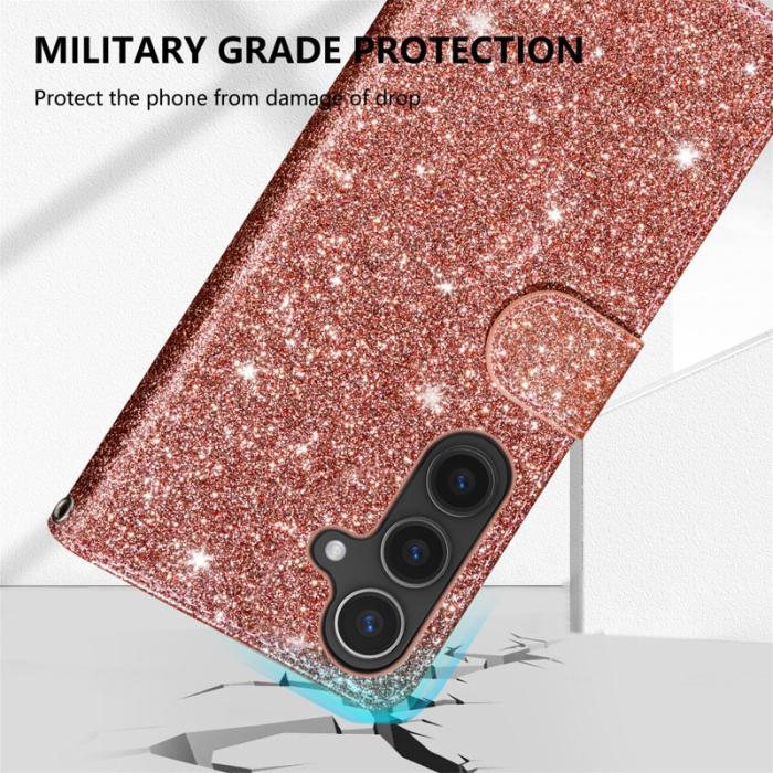 OEM - Mobilfodral för Samsung Galaxy S26 Ställfunktion Konstläder - Roséguld