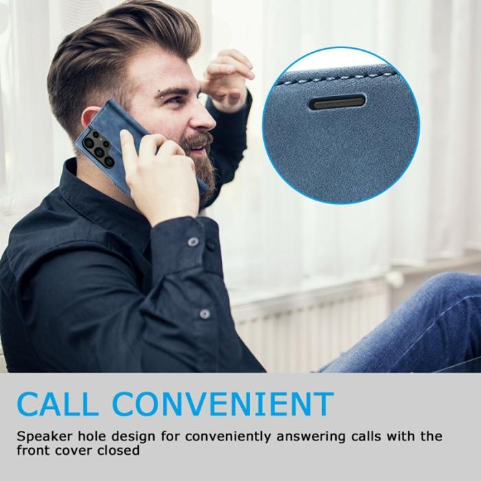 LC.imeeke - LC.IMEEKE Plånboksfodral för Samsung Galaxy S26 Ultra Konstläder - Blå