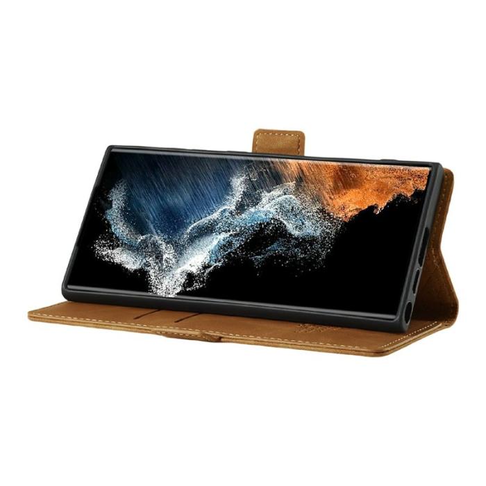 LC.imeeke - LC.IMEEKE Plånboksfodral för Samsung Galaxy S26 Ultra Konstläder - Brun