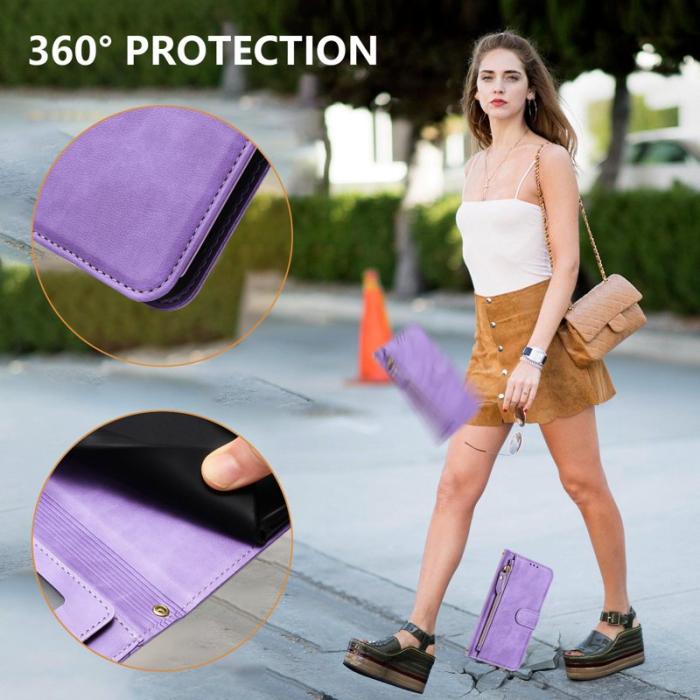 OEM - Mobilfodral för Samsung Galaxy S26 Ultra Konstläder Fickor - Lila