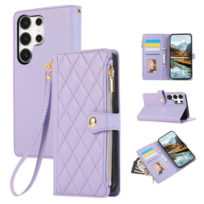 OEM - Mobilfodral för Samsung Galaxy S26 Ultra Konstläder Fickor - Lila