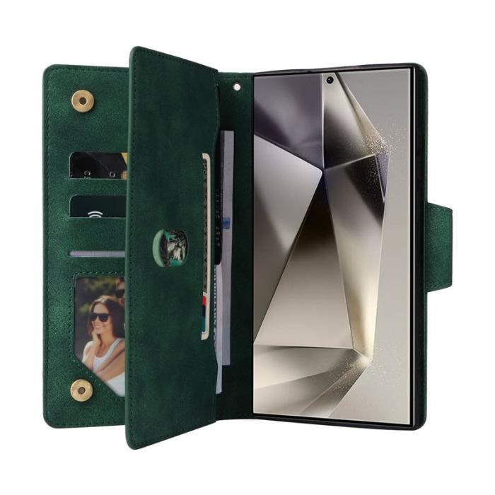 OEM - Plånboksfodral för Samsung Galaxy S26 Ultra Konstläder - Grön