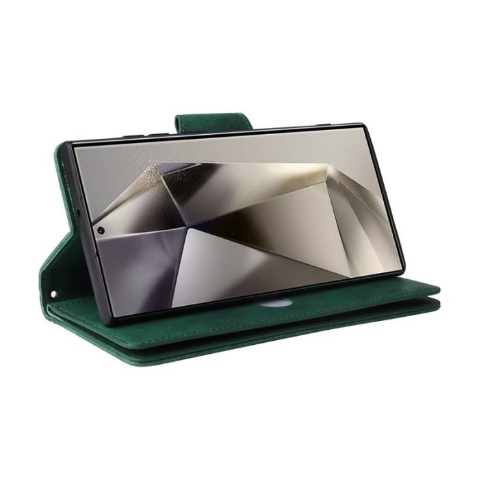 OEM - Plånboksfodral för Samsung Galaxy S26 Ultra Konstläder - Grön