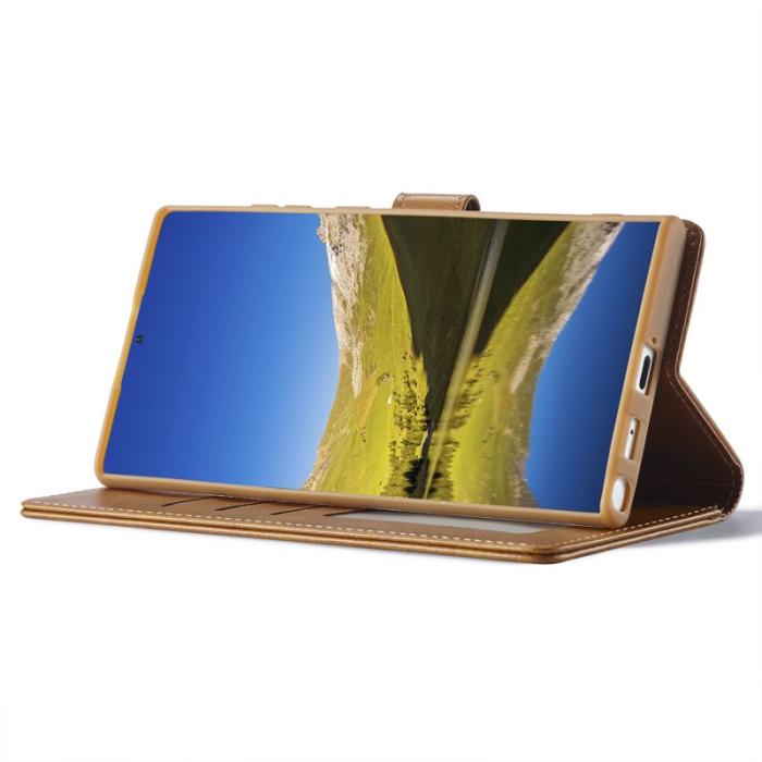 LC.imeeke - LC.IMEEKE Plånboksfodral för Samsung Galaxy S26 Ultra Konstläder - Gul