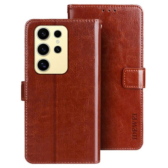 IDEWEI - IDEWEI Mobilfodral för Samsung Galaxy S26 Ultra Konstläder Kickstand - Brun