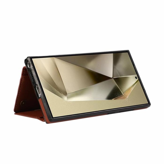 OEM - Plånboksfodral för Samsung Galaxy S26 Ultra Konstläder Kickstand - Brun