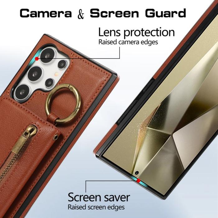 OEM - Plånboksfodral för Samsung Galaxy S26 Ultra Konstläder Kickstand - Brun