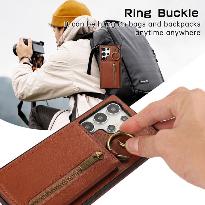 OEM - Plånboksfodral för Samsung Galaxy S26 Ultra Konstläder Kickstand - Brun