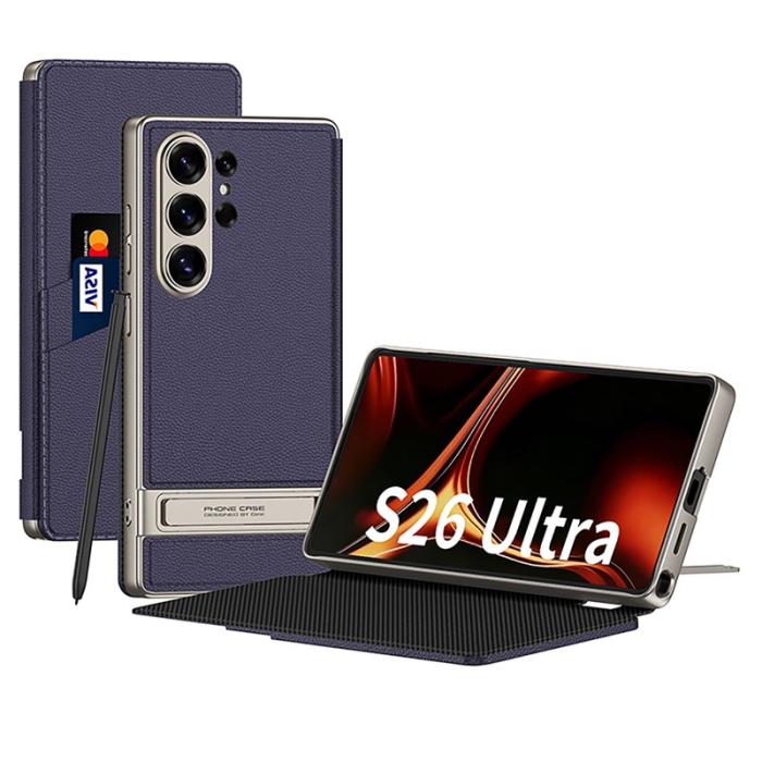 GKK - GKK Mobilfodral för Samsung Galaxy S26 Ultra Konstläder Kickstand - Lila