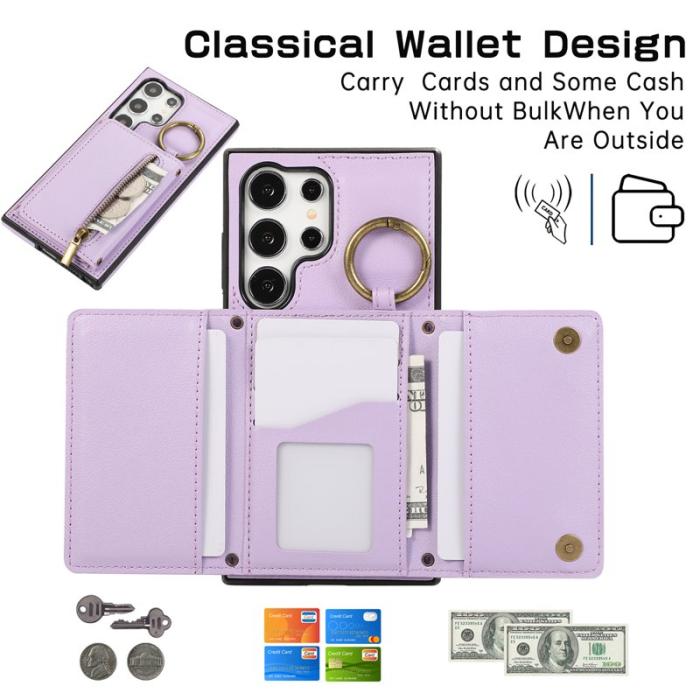 OEM - Plånboksfodral för Samsung Galaxy S26 Ultra Konstläder Kickstand - Lila