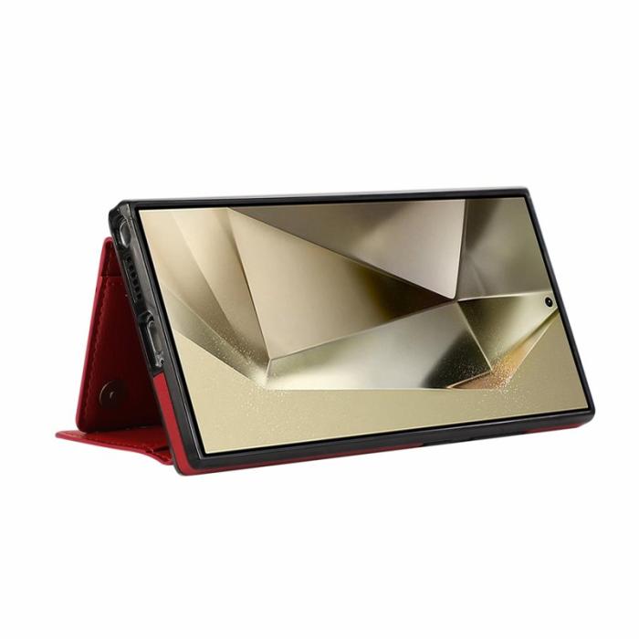 OEM - Plånboksfodral för Samsung Galaxy S26 Ultra Konstläder Kickstand - Röd