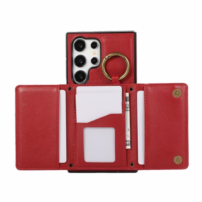 OEM - Plånboksfodral för Samsung Galaxy S26 Ultra Konstläder Kickstand - Röd