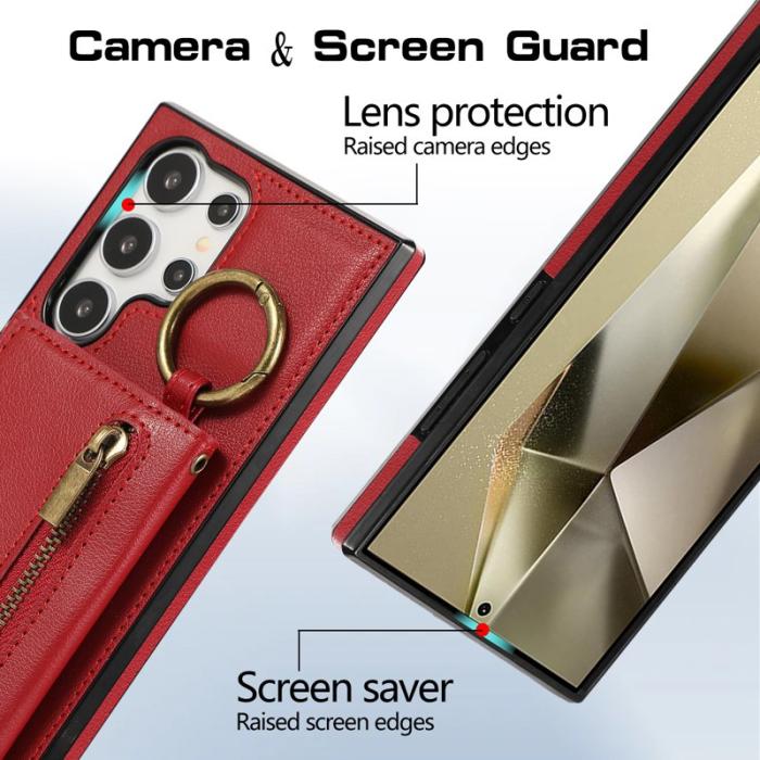 OEM - Plånboksfodral för Samsung Galaxy S26 Ultra Konstläder Kickstand - Röd