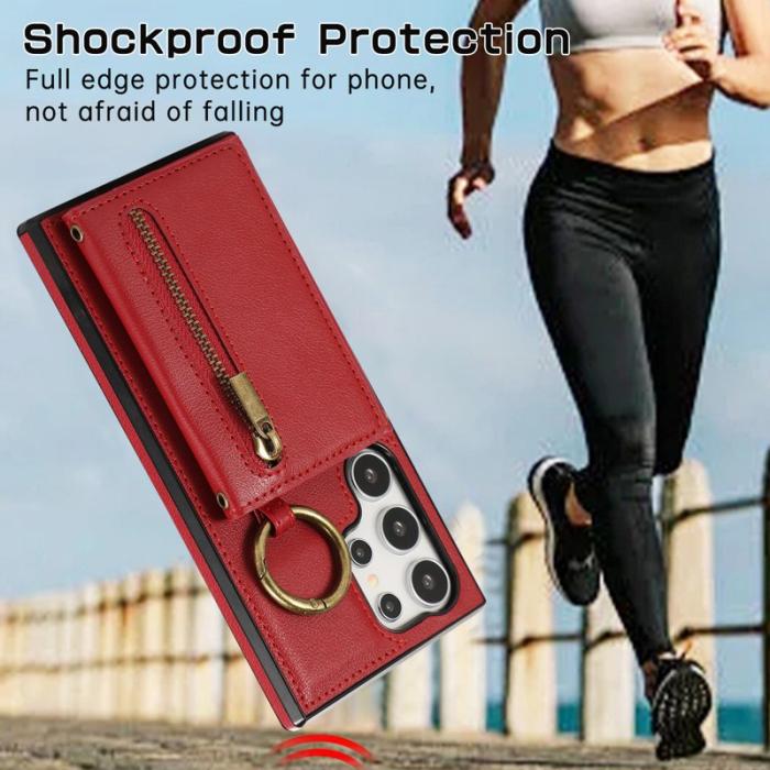 OEM - Plånboksfodral för Samsung Galaxy S26 Ultra Konstläder Kickstand - Röd