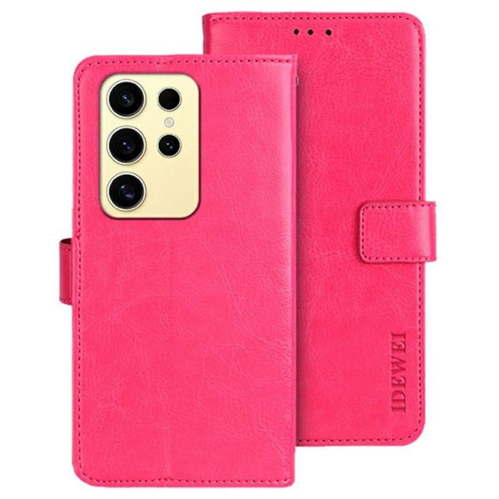 IDEWEI - IDEWEI Mobilfodral för Samsung Galaxy S26 Ultra Konstläder Kickstand - Rosa