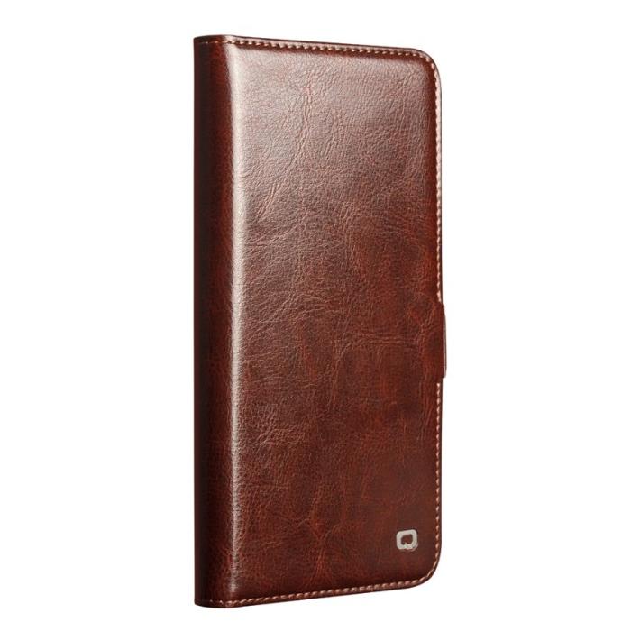 QIALINO - Qialino Mobilfodral för Samsung Galaxy S26 Ultra Äkta läder Kortfack - Brun