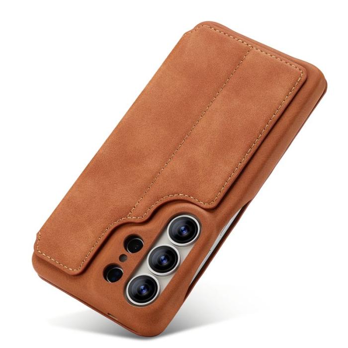 LC.imeeke - LC.IMEEKE Mobilfodral för Samsung Galaxy S26 Ultra Konstläder Kortfack - Brun