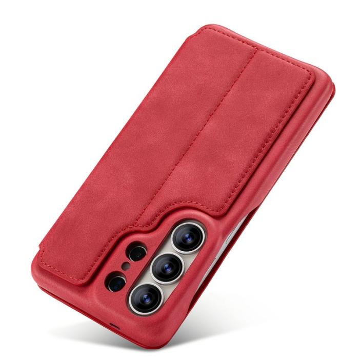 LC.imeeke - LC.IMEEKE Mobilfodral för Samsung Galaxy S26 Ultra Konstläder Kortfack - Röd