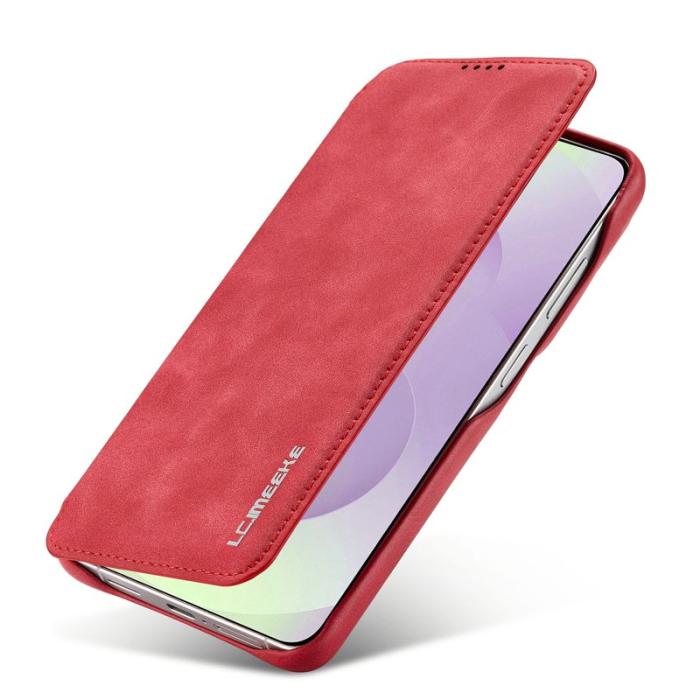 LC.imeeke - LC.IMEEKE Mobilfodral för Samsung Galaxy S26 Ultra Konstläder Kortfack - Röd