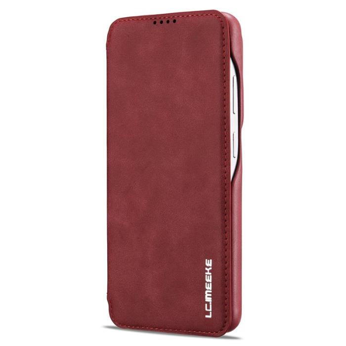 LC.imeeke - LC.IMEEKE Mobilfodral för Samsung Galaxy S26 Ultra Konstläder Kortfack - Röd