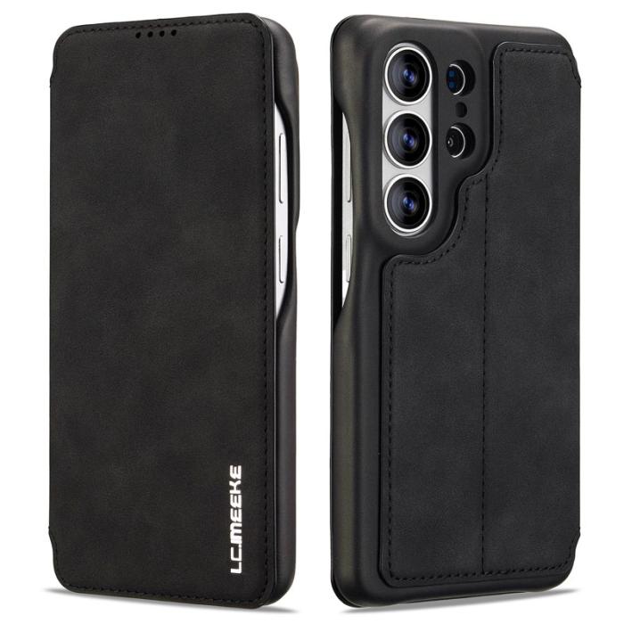 LC.imeeke - LC.IMEEKE Mobilfodral för Samsung Galaxy S26 Ultra Konstläder Kortfack - Svart