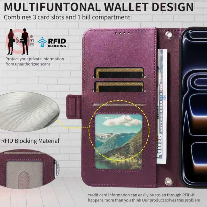 OEM - Plånboksfodral för Samsung Galaxy S26 Ultra Äkta läder - Lila