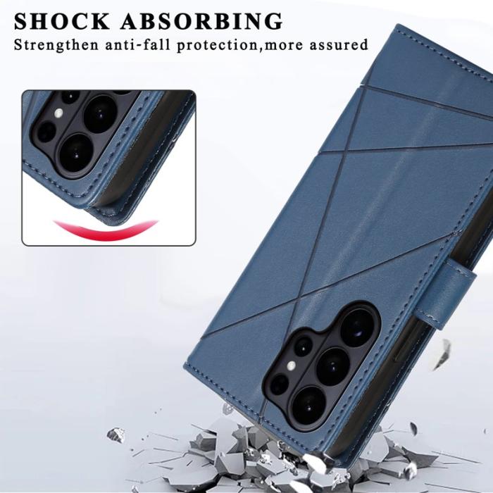 OEM - Plånboksfodral för Samsung Galaxy S26 Ultra Äkta läder med handledsrem - Blå