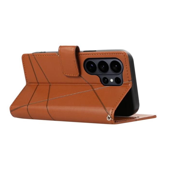 OEM - Plånboksfodral för Samsung Galaxy S26 Ultra Äkta läder med handledsrem - Brun