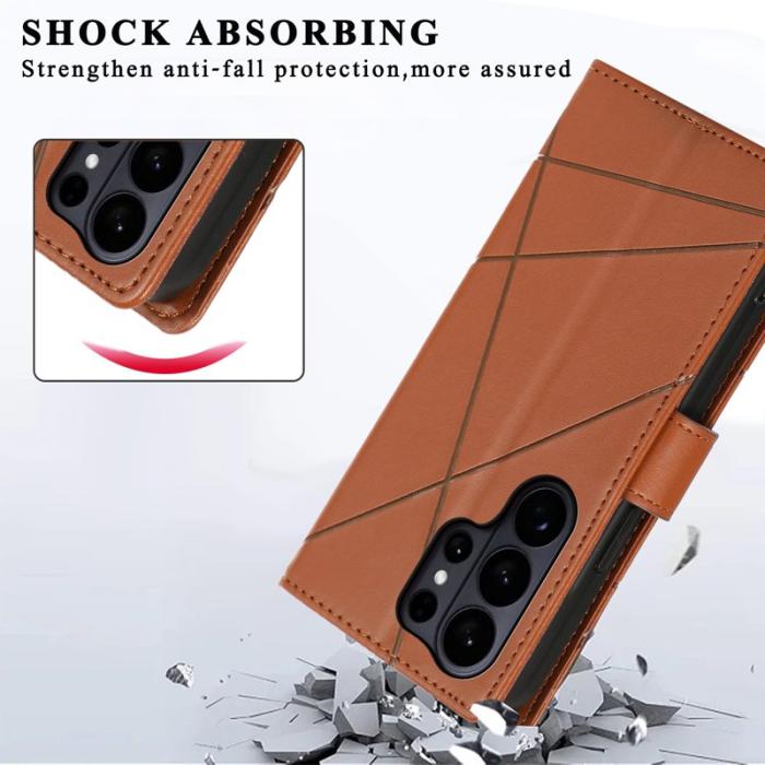 OEM - Plånboksfodral för Samsung Galaxy S26 Ultra Äkta läder med handledsrem - Brun