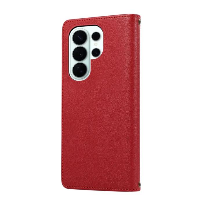 OEM - Mobilfodral för Samsung Galaxy S26 Ultra Konstläder med kortfack - Röd