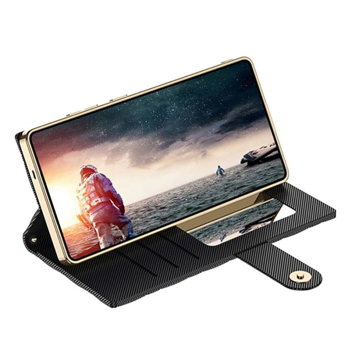 GKK - GKK Mobilfodral för Samsung Galaxy S26 Ultra Konstläder med kortfack - Svart