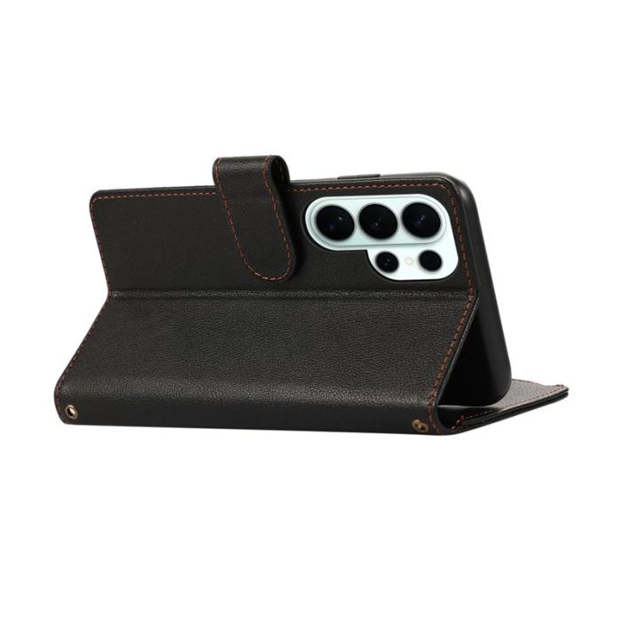 OEM - Mobilfodral för Samsung Galaxy S26 Ultra Konstläder med kortfack - Svart