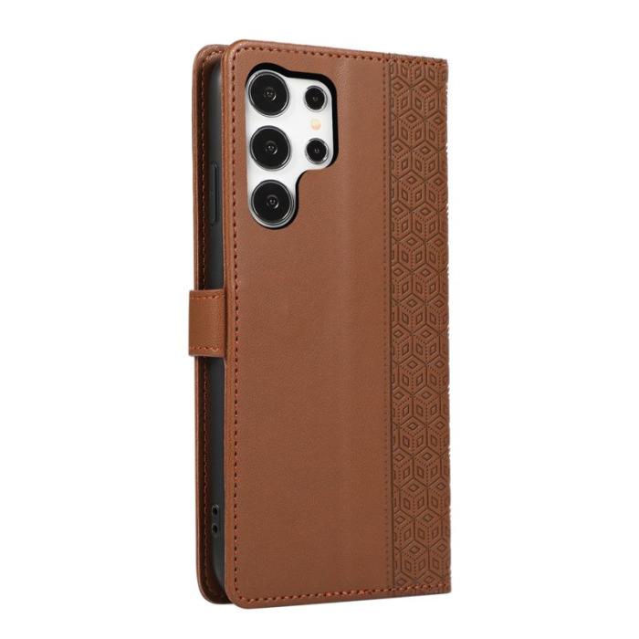 OEM - Mobilfodral för Samsung Galaxy S26 Ultra Äkta läder med rem - Brun