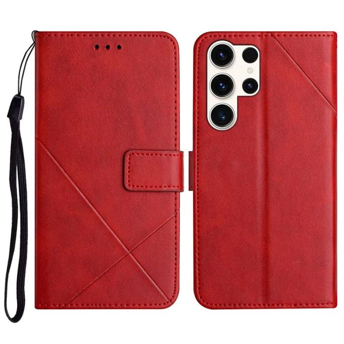 OEM - Plånboksfodral för Samsung Galaxy S26 Ultra Äkta läder med rem - Röd