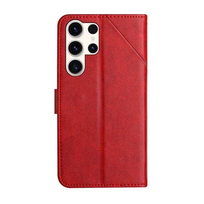 OEM - Plånboksfodral för Samsung Galaxy S26 Ultra Äkta läder med rem - Röd
