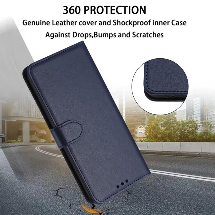 OEM - Plånboksfodral för Samsung Galaxy S26 Ultra Äkta läder med ställ - Blå