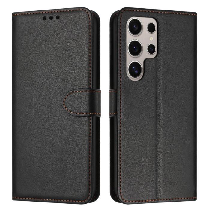 OEM - Plånboksfodral för Samsung Galaxy S26 Ultra Äkta läder med ställ - Svart