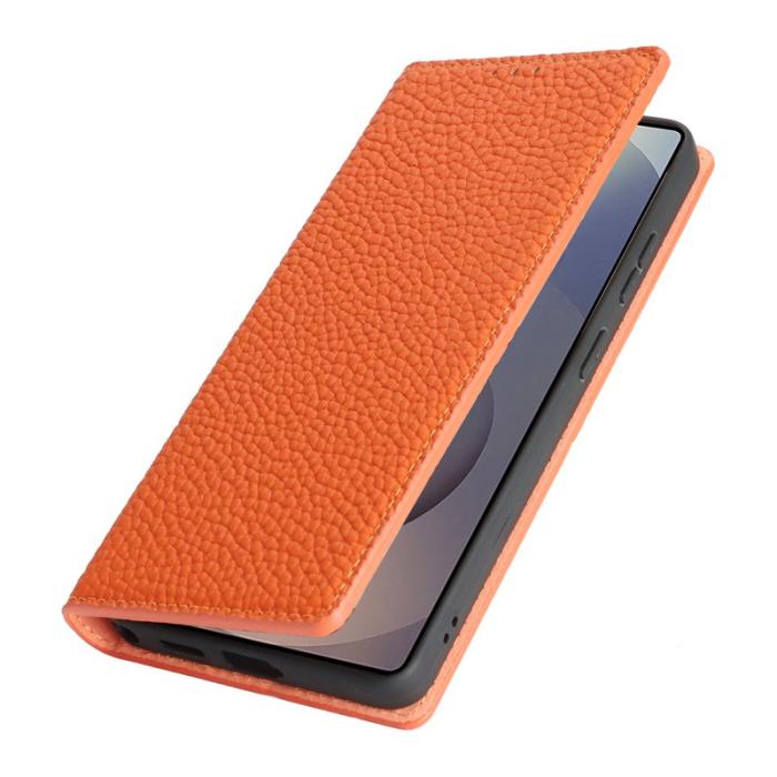 OEM - Plånboksfodral för Samsung Galaxy S26 Ultra Äkta läder - Orange