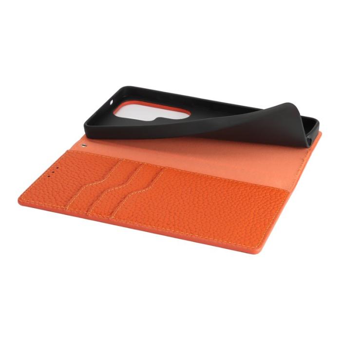 OEM - Plånboksfodral för Samsung Galaxy S26 Ultra Äkta läder - Orange