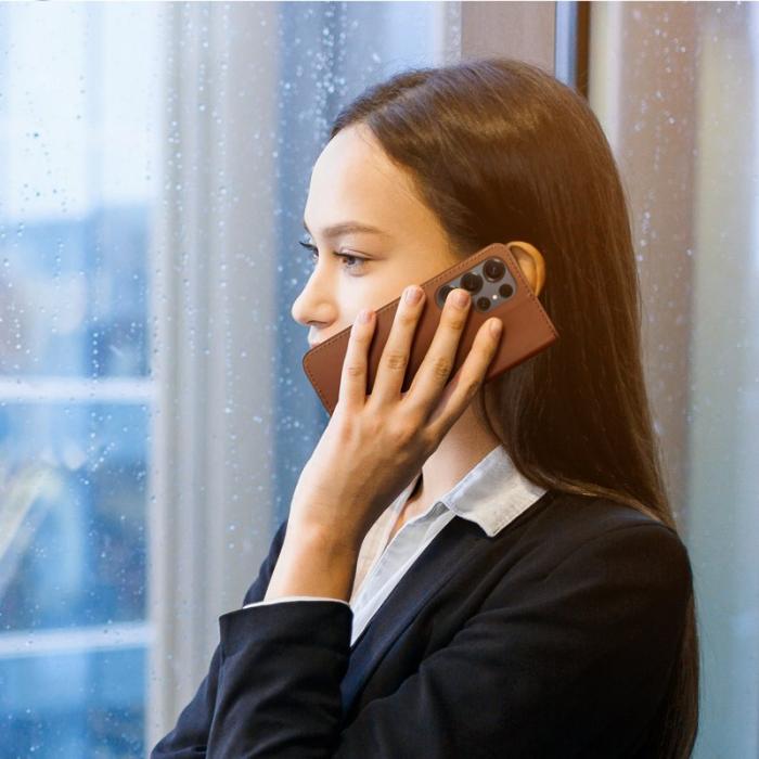 Dux Ducis - Dux Ducis Plånboksfodral för Samsung Galaxy S26 Ultra Äkta läder RFID - Brun