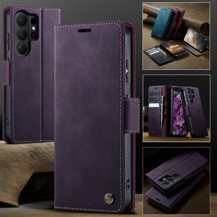 Caseme - CaseMe Plånboksfodral för Samsung Galaxy S26 Ultra Äkta läder RFID - Lila