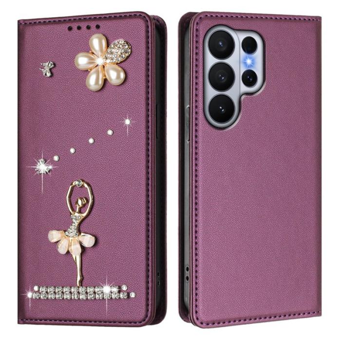 OEM - Plånboksfodral för Samsung Galaxy S26 Ultra Äkta läder RFID - Lila