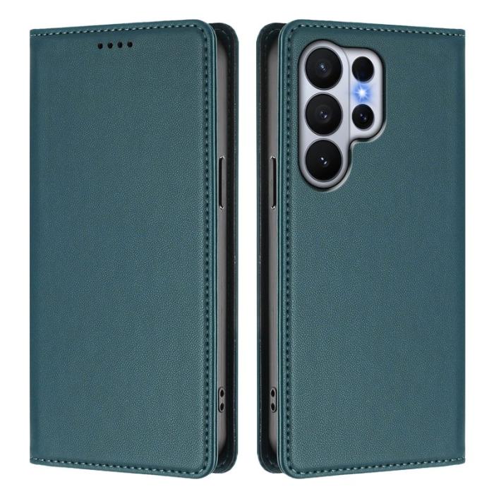 OEM - Plånboksfodral för Samsung Galaxy S26 Ultra Äkta läder RFID - Mörkgrön