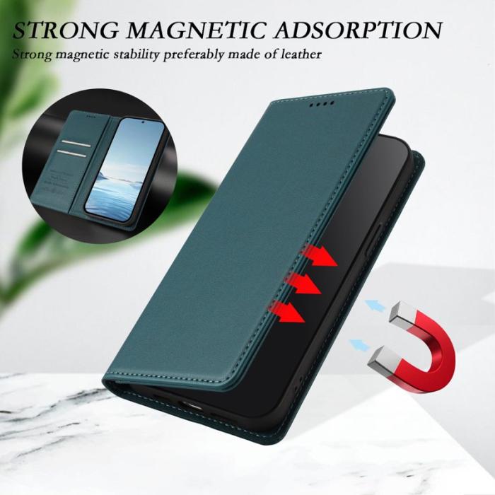 OEM - Plånboksfodral för Samsung Galaxy S26 Ultra Äkta läder RFID - Mörkgrön