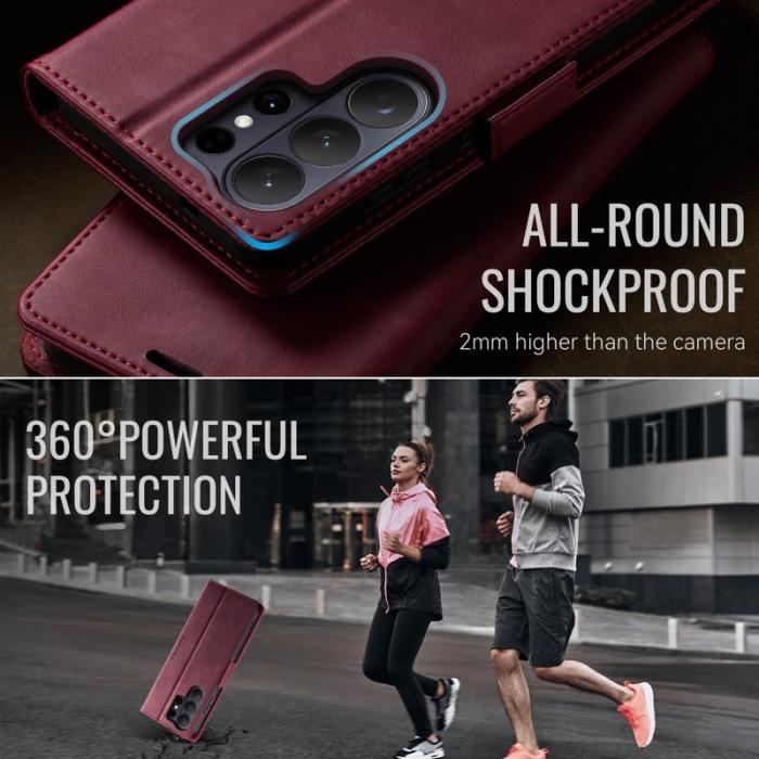 Caseme - CaseMe Plånboksfodral för Samsung Galaxy S26 Ultra Äkta läder RFID - Röd